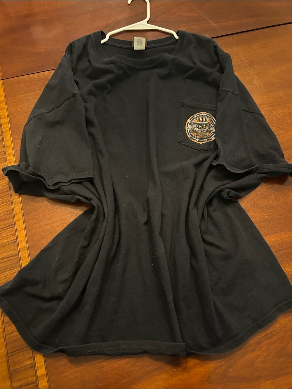 Harley-Davidson Black Short Sleeve Tee with Pocket Emblem
